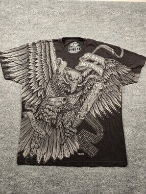 7.62 Design In Arms We Trust Eagle Graphic T-Shirt XL Black‎ Vintage 2009